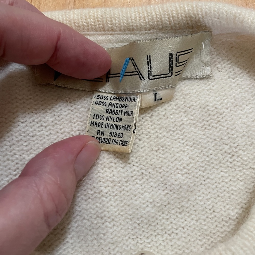 Vintage Chaus Lambswool & Angora Cardigan - Picture 2 of 7